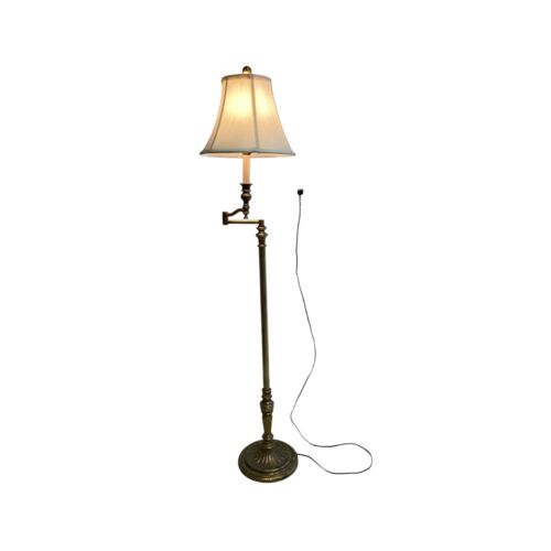 Vintage Frederick Cooper Messing Schwenkarm Stehlampe