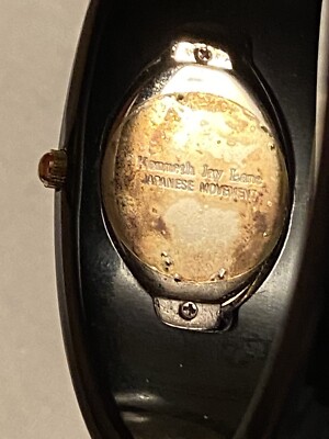 KJL Kenneth Jay Lane Black Watch Hinged Bangle Bracelet Gold  display picture 1