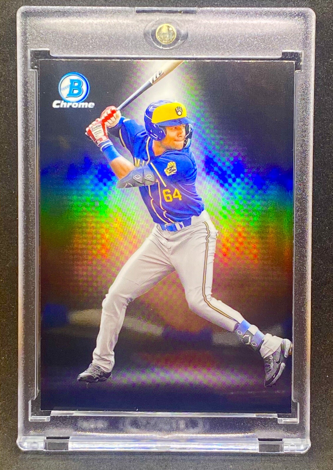Jackson Chourio ROOKIE REFRACTOR  CARD BOWMAN CHROME BREWERS