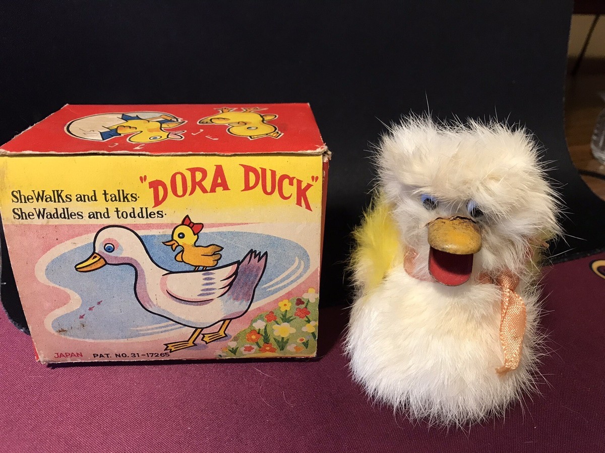 Vintage Japanese Tin Toy Dora Duck Wind Up With Original Box | eBay