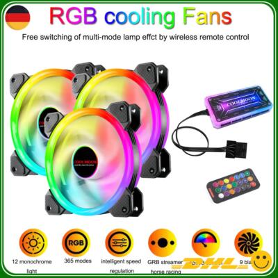 1-10x PC Case Fan Aura LED Gehäuselüfter 120mm RGB Lüfter Digital Kühlung Lüfter