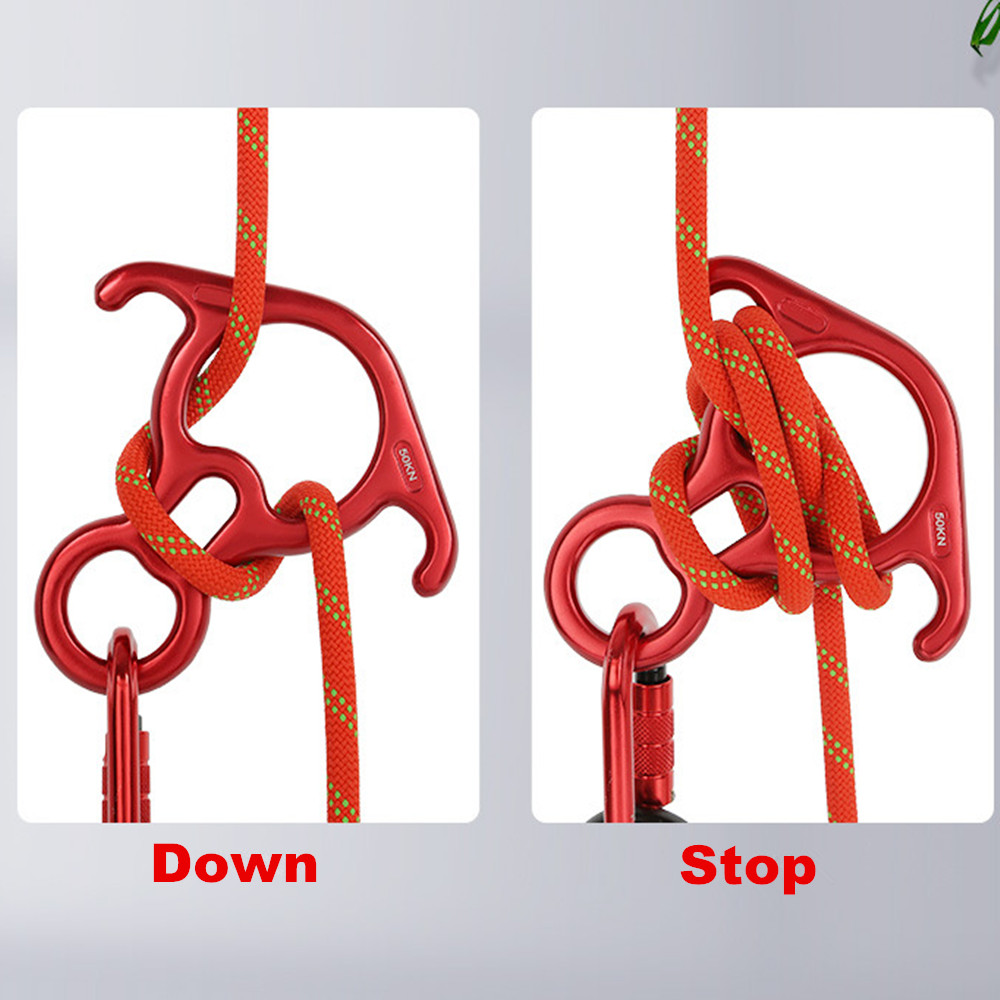 50KN Rescue Figure 8 Descender Large Bent-ear Rappel Gear Belay Climbing Device