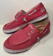 Ed Hardy Boat Shoes Sneakers Laceless Slip On Pink - Sz 7