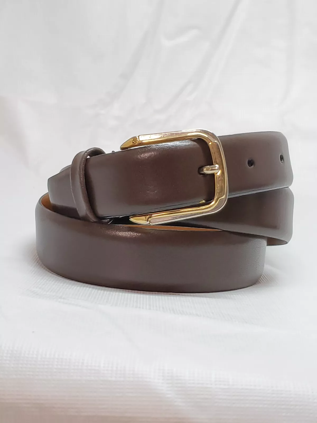 Ceinture en cuir marron Christian Dior fabriquée en Espagne unisexe US taille 34 NEUVE *Lire*