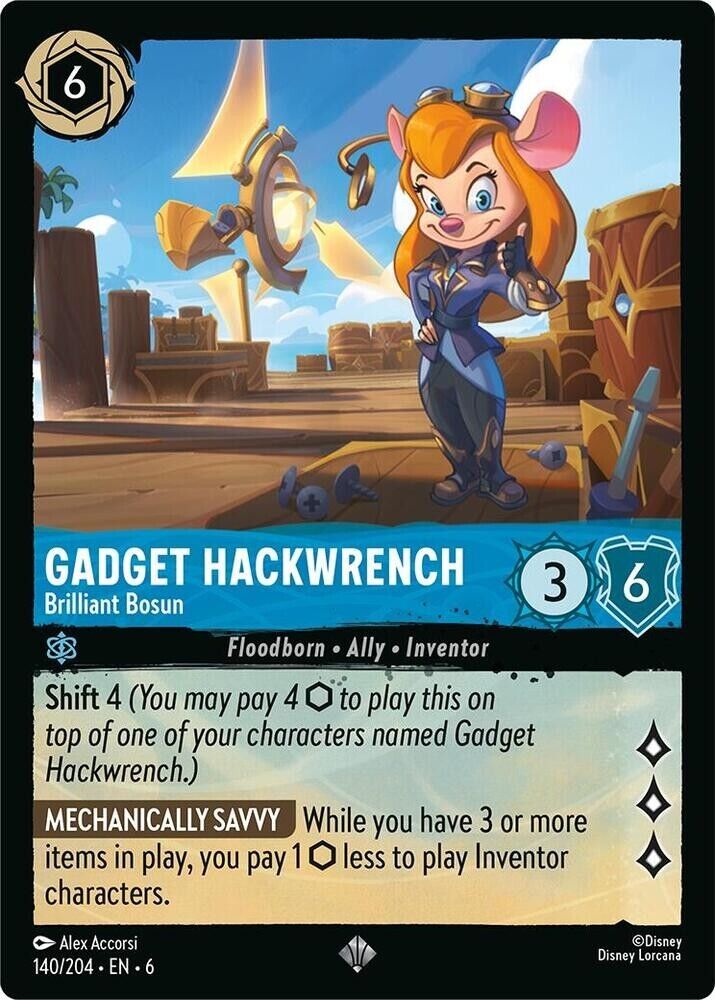Lorcana Gadget Hackwrench - Brilliant Bosun 140/204 Super Lorcana Gadget Hackwrench - Brilliant Bosun 140/204 Super