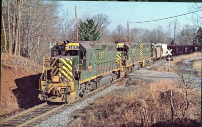 RDG reading railroad 3671  grace mine ore train feb. 1976 railroad postcard