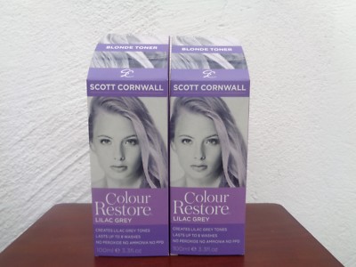 Scott Cornwall Colour Restore Lilac Grey Blonde Toner 100ml X2