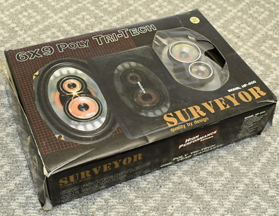 Vintage Surveyor HP-500 Car Speakers Tri-Tech 6x9 Polypropylene Automotive Set
