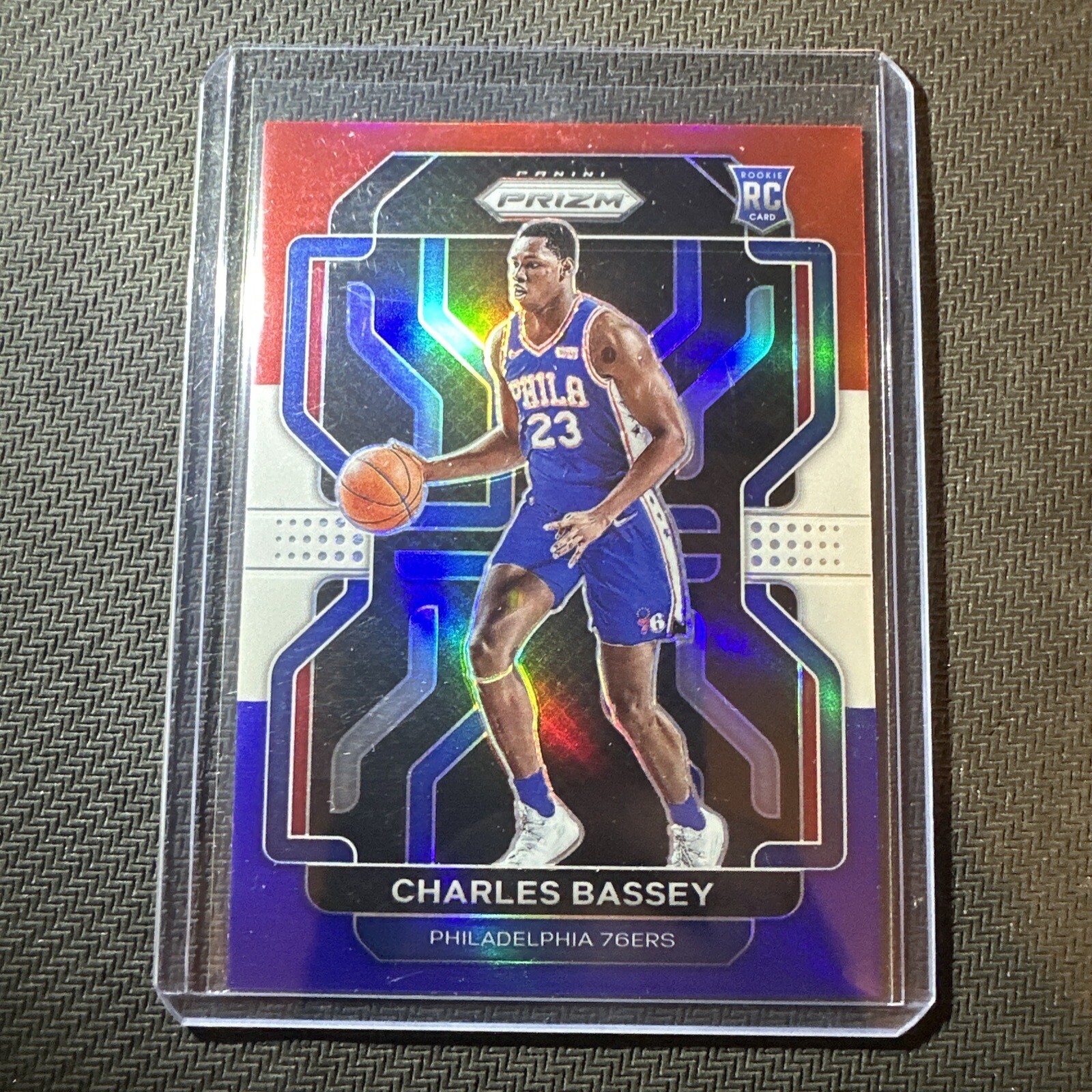 2021-22 Panini Prizm Basketball Charles Bassey Red / White / Blue Rookie #304