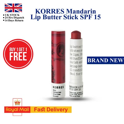 KORRES Mandarin Lip Butter Stick SPF 15, ((Buy 1 Get 1 For FREE))