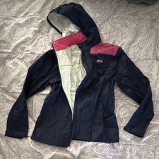 Vineyard Vines Girls Windbreaker Jacket Navy Pink Hooded Lightweight Zip Logo