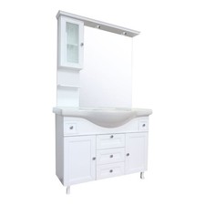 Mobile Bagno 105 cm da terra Composizione con Lavabo Specchio e Pensile