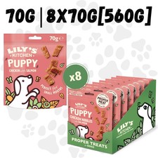 Lily's Kitchen Puppy Treats CHICKEN & SALMON Nibbles 70g 8x70g | 560g G