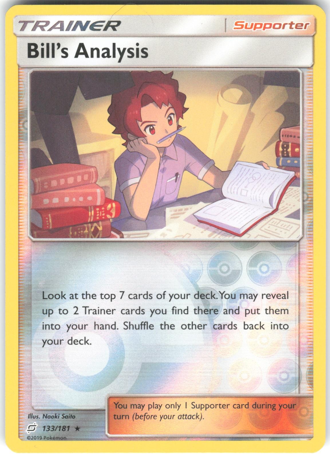 Bill's Analysis 133/181 Team Up Reverse Holo Pokemon LP