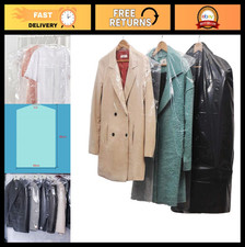 40Pcs Clear Plastic Garment Bags - Transparent Dust Covers for Dry Cleaning Clot