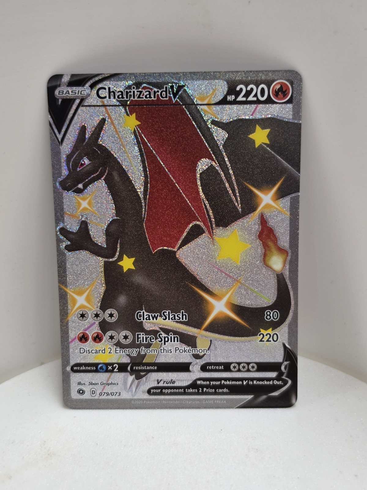 Pokémon Charizard V Secret Rare Full Art Holo Champions Path 79/73 Card