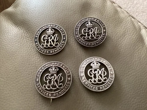 4 Original WW1 Silver Wound Badges SWB All Numbered Job Lot