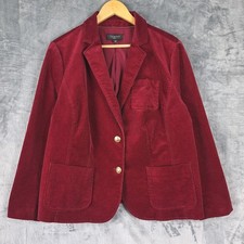 Talbots Blazer 16W Red Corduroy Gold Buttons Jacket Academia Preppy Old Money