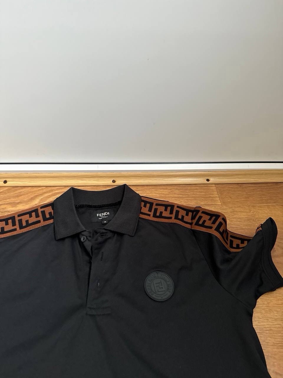 1Fendi FF Monogram Short Sleeve Shirt – Brown & Black – Men’s Medium/Large thumbnail 2