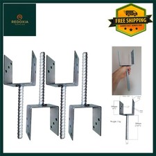 Heavy Duty Galvanised Steel U Post Fence Anchor Brackets 4 Pack 4"x4"