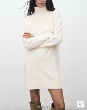Mango Large Ivory Women’s Turtleneck Dress New without Tags