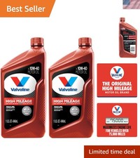 High Mileage Motor Oil 10W-40 with Seal Conditioners - 2 Quart Valvoline Pack 43.98 per gallon