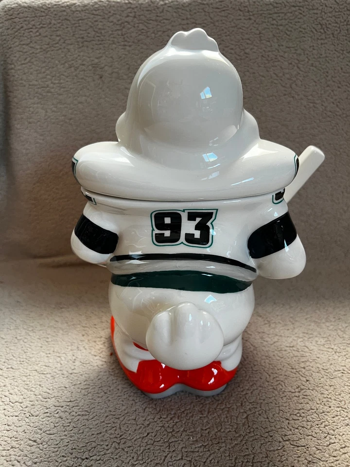 Tarro de galletas Anaheim Mighty Ducks Wild Wing Goalie temporada inaugural 1993 NHL Foto 3 de 4