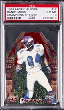 1999 PACIFIC AURORA CHAMP FEVER #12 RANDY MOSS PSA 10