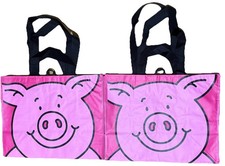 2 x M&S Percy Pig Shopping Bag Reusable Large Tote Anti-bac with 4 Handles New