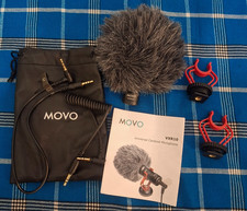 Movo VXR10 Universal Shotgun Cardioid Microphone w/ Shock Mount  Windshield Mic