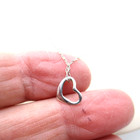 B. David 14K White Gold Heart Pendant Necklace 18" in Box 0.8 Gr [N133] — photo 9