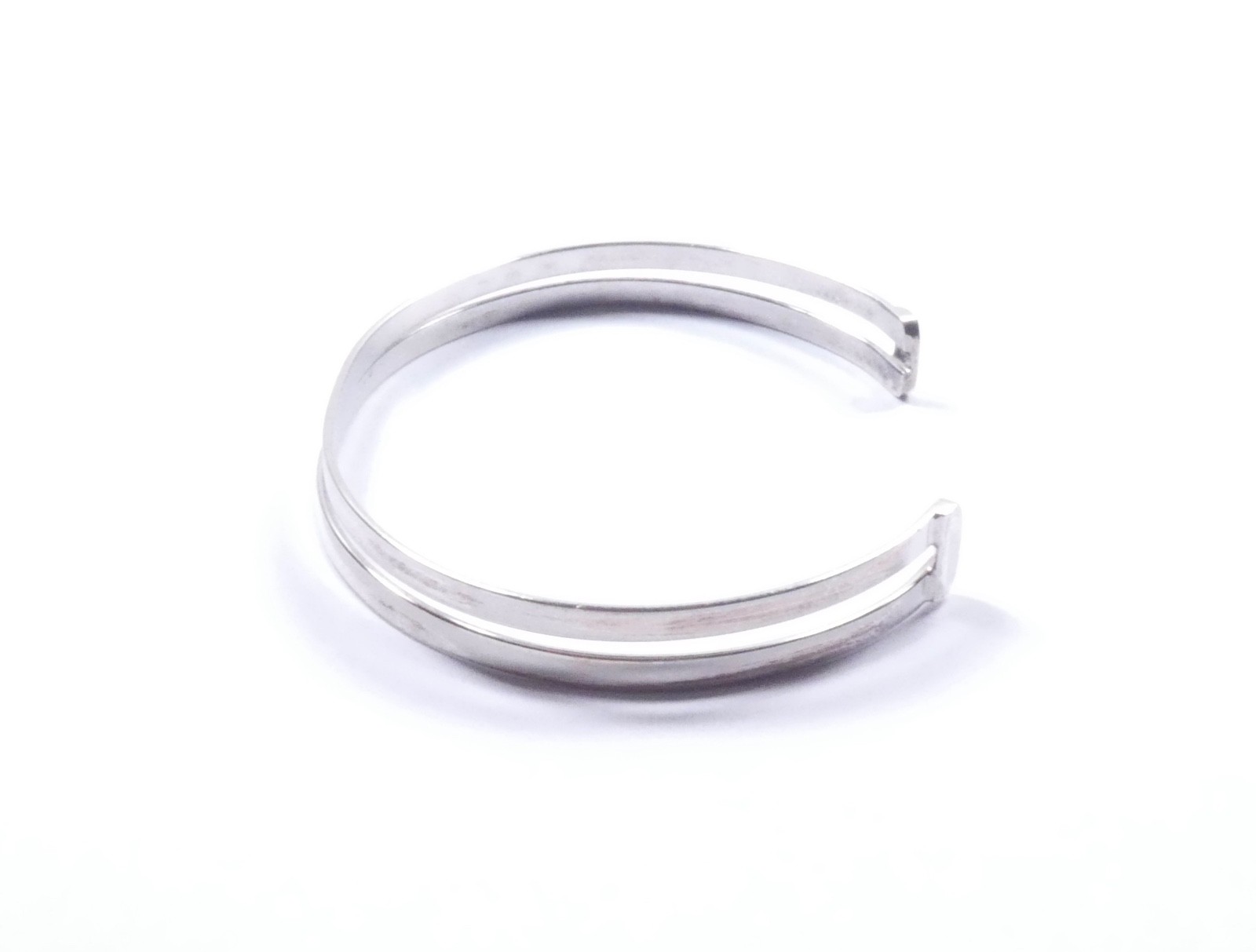 Double Cuff Bangle Lightweight Plain Flat Design … - image 5