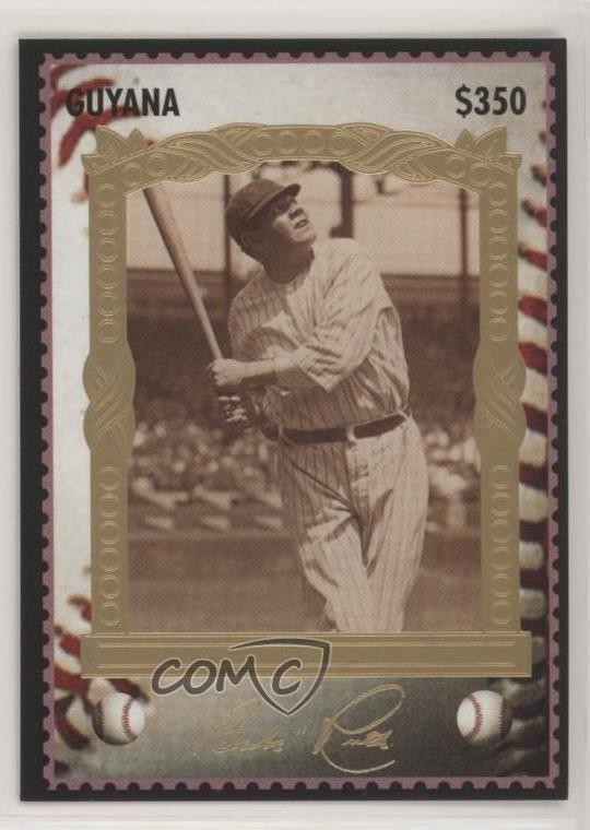 1994 Guyana Babe Ruth Sultan of Swat Stamp Cards $350 Babe Ruth #11 HOF 5hy
