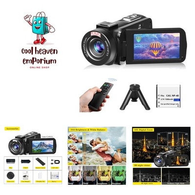 Video Camera, Full HD 1080P 30MP Camcorder, Vlogging Camera for YouTube with ...