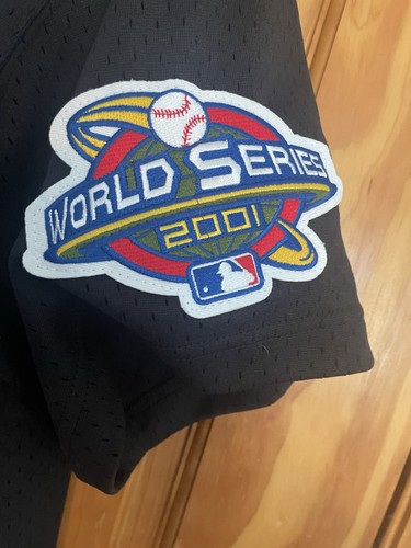 2001 RANDY JOHNSON ARIZONA DIAMONDBACKS WORLD SERIES BLACK MESH JERSEY, SZ LARGE - Picture 6 of 14