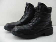 Men's 9.5 10 M 43 Universe Italy Black Leather Ankle Boots Vtg 1990's Square Toe
