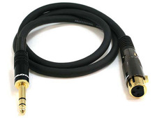 104768 3-Feet Premier Series XLR Female to 1/4-Inch TRS Male 16AWG Cable Gold