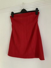 Zara Red Mini Dress, Size M 10 New Ribbed Lined