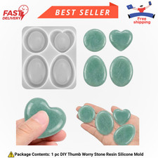 Thumb Worry Stone Resin Molds Oval Pocket Sto...
