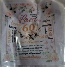 60th Birthday White Blanket 60" x 50" L1645