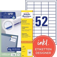 Avery Zweckform Universal-Etiketten 48 X 21 Mm Weiß 5.200 Etiketten