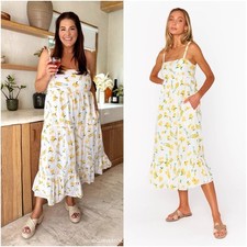 SHOW ME YOUR MUMU Summer Fling Midi Dress In Limoncello Embroidery