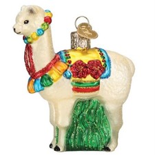 Old World Christmas Festive Alpaca Glass Tree Ornament 3.5 Inch FREE BOX 12642