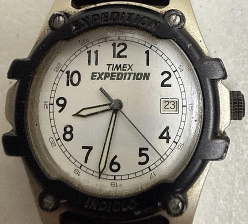 Timex Expedition Indiglo Men’s Brown Leather Band Watch Vintage New Battery