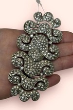VTG DOREEN RYAN DR 93 Deco Style Large Crystal Rhinestone Belt Buckle Signed