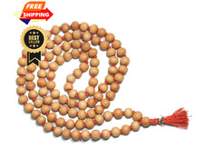 IS4A 8MM TULSI HOLY BASIL PRAYER BEADS JAPA MALA NECKLACE 20 inches, Brown