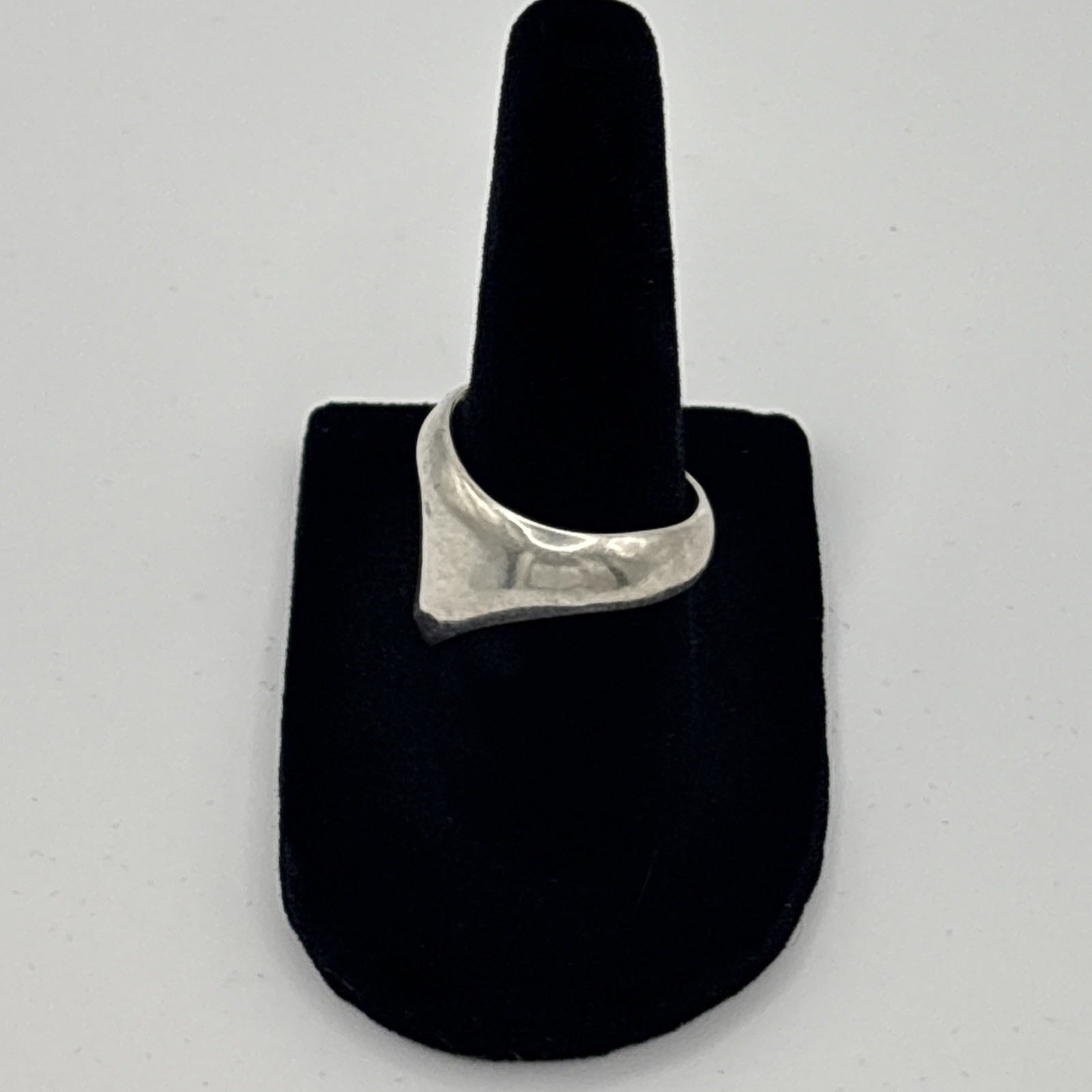 .925 Sterling Silver Solid Concaved Polished Sadd… - image 7