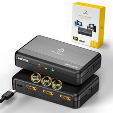 8K HDMI Splitter 1x2   1 in 2 Out, 8K60Hz, 4K240Hz DSC , HDCP 2.3, 48Gbps, E...