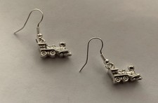 Train 3D Charm Earrings Railways Metro Tram Amtrak Goods Engine Steam Chu Chu