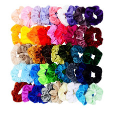 45 Pcs Velvet Hair Scrunchies for Women  Girls, Colorful Elastic Hair Bands